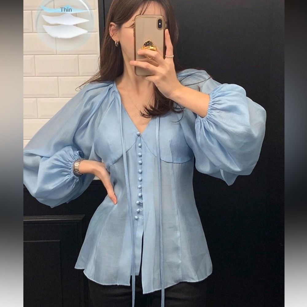 Elegant Blue Women's Top